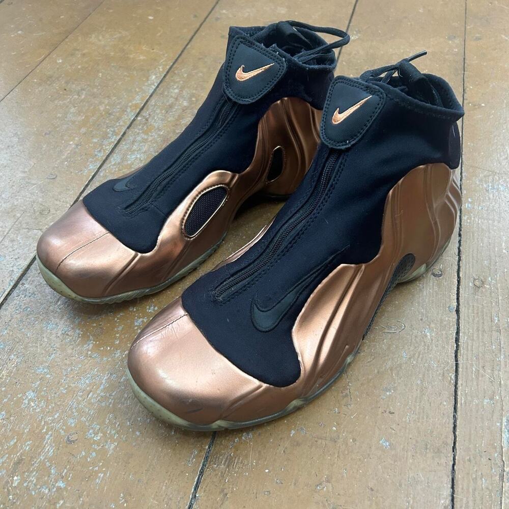 Vintage 2014 Nike Air Flightposite Basketball Shoes Mens Size 10 Copper